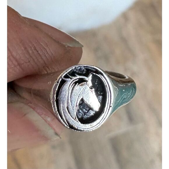 Ring, Horse Head Sterling Silver Ring, New, size 7, Hand Made, Artisan, Unique - Picture 1 of 7